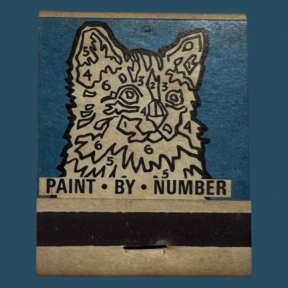 🐱🎨 RARE Vintage Cat Paint by Number Matchbook Unstruck - Picture 1 of 3